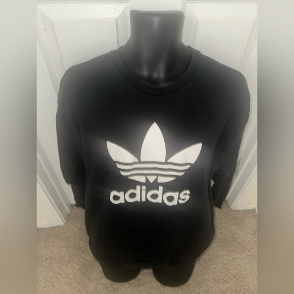 Men’s used Size S Small black adidas crewneck sweater pullover - Picture 1 of 4